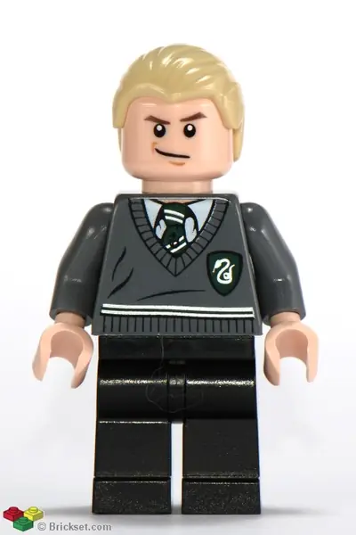 HP115:  Draco Malfoy - Slytherin Stripe and Shield Torso, Black Legs