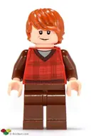 Minifigurka: HP123:  Ron Weasley - Red Tartan Sweater, Reddish Brown Legs