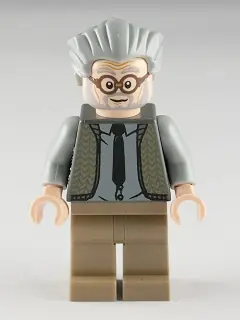 HP128:  Ernie Prang - Dark Bluish Gray Vest Knit, Light Bluish Gray Hair