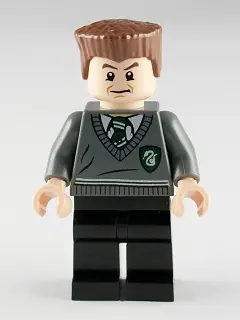 HP132:  Gregory Goyle - Dark Bluish Gray Slytherin Sweater, Black Legs, Reddish Brown Flat Top