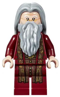 HP147:  Albus Dumbledore - Dark Red Robe, Light Bluish Gray Hair