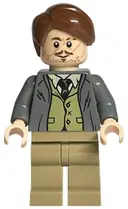 Minifigurka: HP157:  Professor Remus Lupin - Dark Bluish Gray Jacket, Olive Green Vest