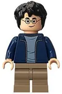 Minifigurka: HP175:  Harry Potter - Dark Blue Open Jacket over Sand Blue Shirt, Dark Tan Medium Legs