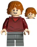 Minifigurka: HP180:  Ron Weasley - Dark Red Sweater, Dark Bluish Gray Medium Legs