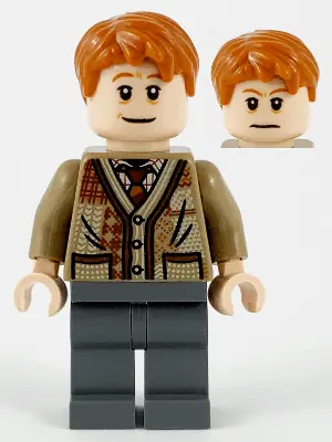 HP211:  Arthur Weasley - Dark Tan Sweater, Dark Bluish Gray Legs