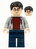 Minifigurka: HP213:  Harry Potter - Light Bluish Gray Hooded Sweatshirt