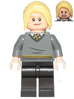 HP222:  Hannah Abbott - Dark Bluish Gray Hufflepuff Sweater, Black Legs