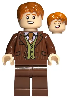 HP251:  George Weasley - Reddish Brown Suit, Dark Orange Tie, Smiling / Laughing