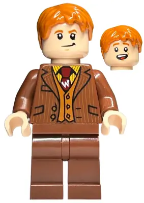 HP252:  Fred Weasley - Reddish Brown Suit, Dark Red Tie, Grin / Smiling