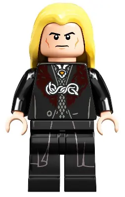 HP255:  Lucius Malfoy - Black Robe, Bright Light Yellow Hair, Printed Legs