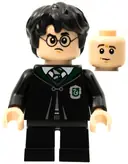 Minifigurka: HP285:  Harry Potter - Black Slytherin Robe and Short Legs (Gregory Goyle Transformation)