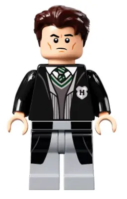 HP311:  Tom Riddle - Black Long Hogwarts Coat and Vest, Light Bluish Gray Legs