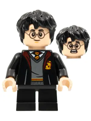 HP314:  Harry Potter - Gryffindor Robe Open, Black Short Legs, Grin / Scared