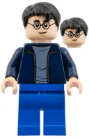 Minifigurka: HP338:  Harry Potter - Dark Blue Open Jacket over Sand Blue Shirt, Blue Legs