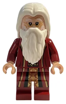 HP354:  Albus Dumbledore - Dark Red Robe, White Hair, Plain Arms
