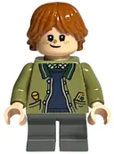 Minifigurka: HP376:  Ron Weasley - Olive Green Jacket, Dark Blue Sweater