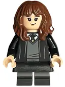 Minifigurka: HP378:  Hermione Granger - Hogwarts Robe, Black Tie, Skirt, and Short Legs with Dark Bluish Gray Stripes