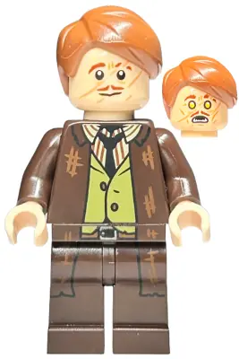 HP381:  Professor Remus Lupin - Dark Brown Jacket, Olive Green Vest, Printed Legs