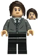 Minifigurka: HP400:  Pansy Parkinson - Dark Bluish Gray Slytherin Cardigan Sweater without Crest, Black Legs