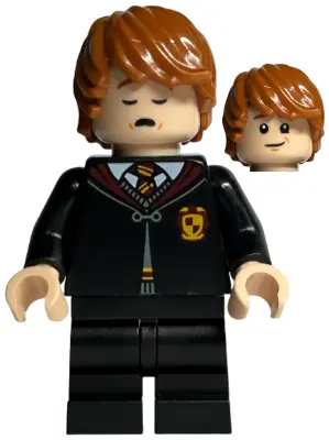 HP416:  Ron Weasley - Gryffindor Robe Clasped, Black Medium Legs, Sleeping / Awake