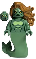 Minifigurka: HP417:  Merperson - Sand Green Body, Medium Nougat Wavy Hair