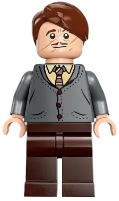 HP420:  Professor Remus Lupin - Dark Bluish Gray Cardigan, Tan Shirt