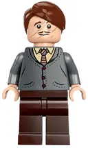 Minifigurka: HP420:  Professor Remus Lupin - Dark Bluish Gray Cardigan, Tan Shirt