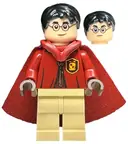 Minifigurka: HP427:  Harry Potter - Dark Red Quidditch Uniform with Hood and Cape, Tan Legs
