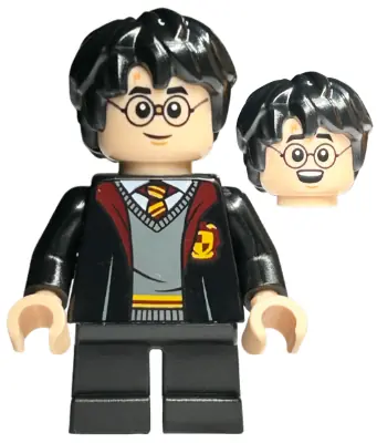 HP438:  Harry Potter - Gryffindor Robe Open, Black Short Legs, Grin / Open Mouth Smile