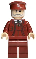 Minifigurka: HP440:  Train Conductor - Male, Dark Red Suit and Hat, Light Nougat Head
