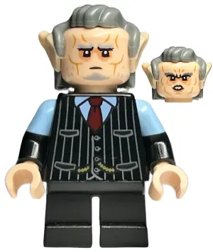 HP448:  Goblin - Black Pinstripe Vest, Dark Bluish Gray Hair