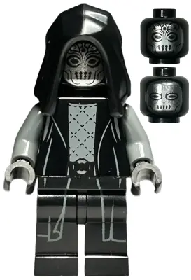 HP453:  Death Eater - Black Hood, Dark Bluish Gray Arms, Double Cheek Lines / Squinting Eyes