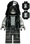 Minifigurka: HP453:  Death Eater - Black Hood, Dark Bluish Gray Arms, Double Cheek Lines / Squinting Eyes