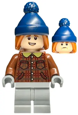 HP459:  Ron Weasley - Reddish Brown Plaid Jacket, Light Bluish Gray Medium Legs, Dark Orange Hair with Dark Blue Stocking Cap