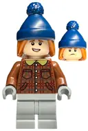 Minifigurka: HP459:  Ron Weasley - Reddish Brown Plaid Jacket, Light Bluish Gray Medium Legs, Dark Orange Hair with Dark Blue Stocking Cap