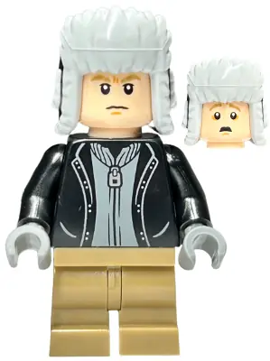 HP461:  Draco Malfoy - Black Jacket, Dark Tan Medium Legs, Black Ushanka Hat