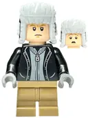 Minifigurka: HP461:  Draco Malfoy - Black Jacket, Dark Tan Medium Legs, Black Ushanka Hat