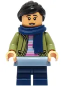 Minifigurka: HP469:  Cho Chang - Olive Green Jacket, Dark Blue Medium Legs