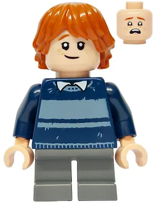 HP477:  Ron Weasley - Dark Blue Striped Sweater, Dark Bluish Gray Short Legs