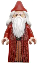 Minifigurka: HP488:  Albus Dumbledore - Dark Red Robe, White Hair, Printed Arms