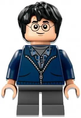 HP495:  Harry Potter - Dark Blue Hoodie, Dark Bluish Gray Short Legs
