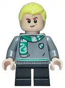 Minifigurka: HP520:  Draco Malfoy - Slytherin Sweater and Scarf, Black Short Legs