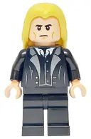 Minifigurka: HP526:  Lucius Malfoy - Black Suit, Bright Light Yellow Hair, Plain Legs