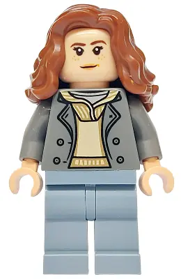 HP530:  Hermione Granger - Dark Bluish Gray Jacket over Tan Hoodie, Sand Blue Legs