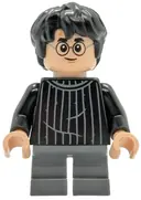 Minifigurka: HP538:  Harry Potter - Black Striped Sweater, Dark Bluish Gray Short Legs