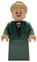 Minifigurka: HP540:  Professor Minerva McGonagall - Dark Green Robe, Plain Skirt, Dark Tan Hair