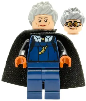 HP541:  Madam Rolanda Hooch - Dark Blue Outfit with Large Whistle, Light Nougat Head, Black Spongy Cape