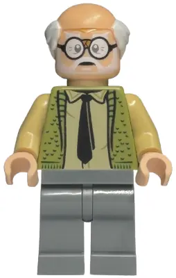 HP545:  Ernie Prang - Olive Green Vest Knit, Half Bald, Dark Bluish Gray Legs