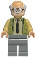 Minifigurka: HP545:  Ernie Prang - Olive Green Vest Knit, Half Bald, Dark Bluish Gray Legs