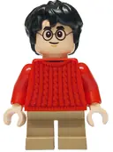 Minifigurka: HP551:  Harry Potter - Red Sweater, Dark Tan Short Legs